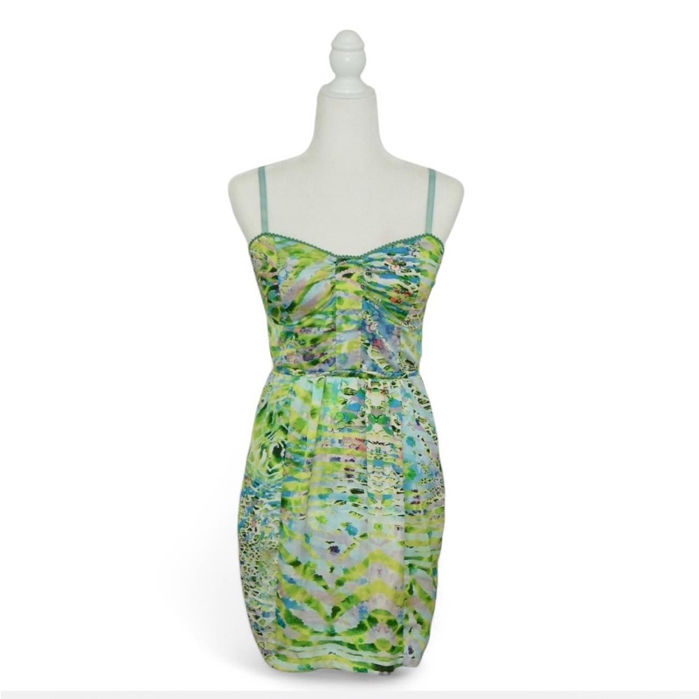 💜 ARK & CO Green/Blue Graphic "Watercolor" Dress (S)